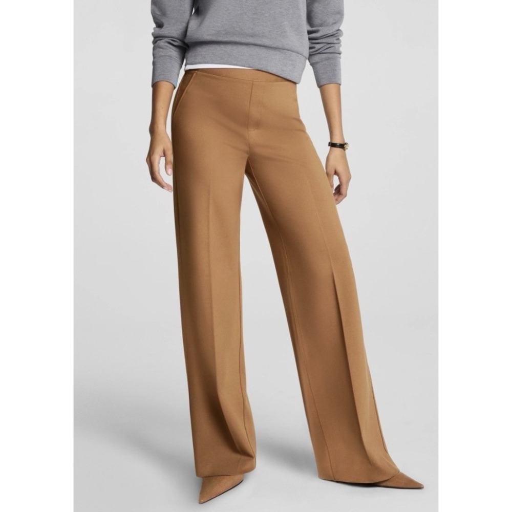 Spanx High Waisted WideLeg Pants M Toffee Camel Career Neutral Minimalist Office
